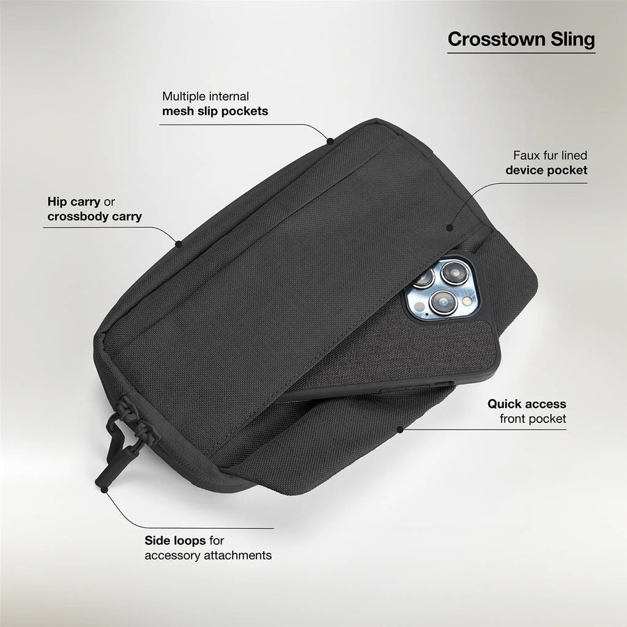 Incase CrossTown Sling Bag Pack With Woolenex - Black