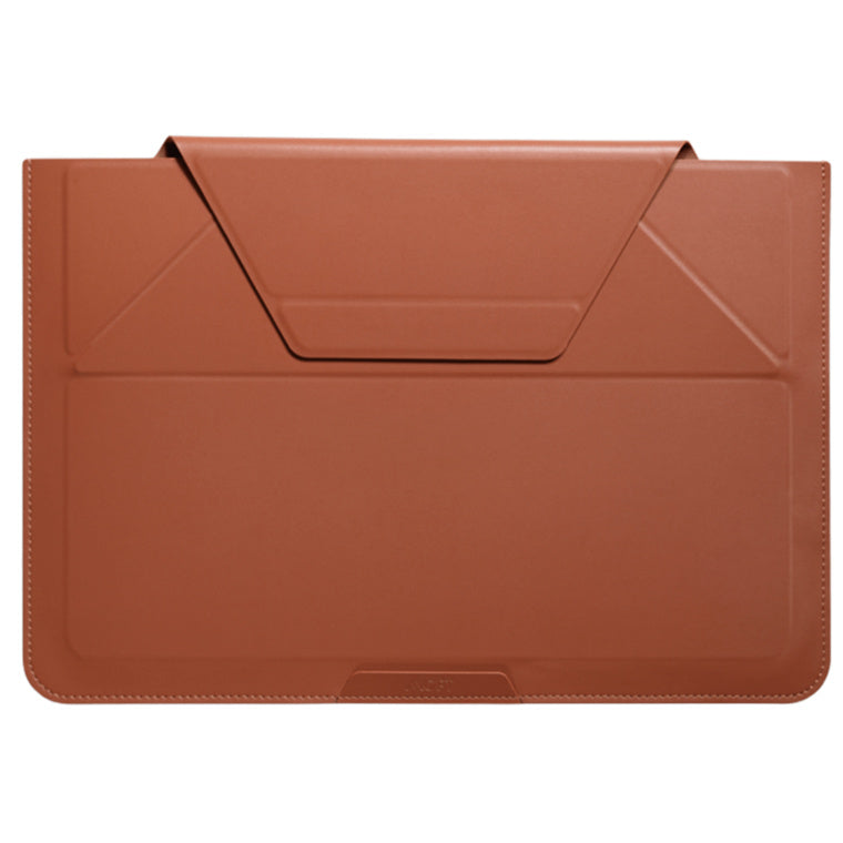 MOFT 2-in-1 Laptop Carry Sleeve with Built-in Adjustable Stand for 15"-16" laptops    - Sienna Brown
