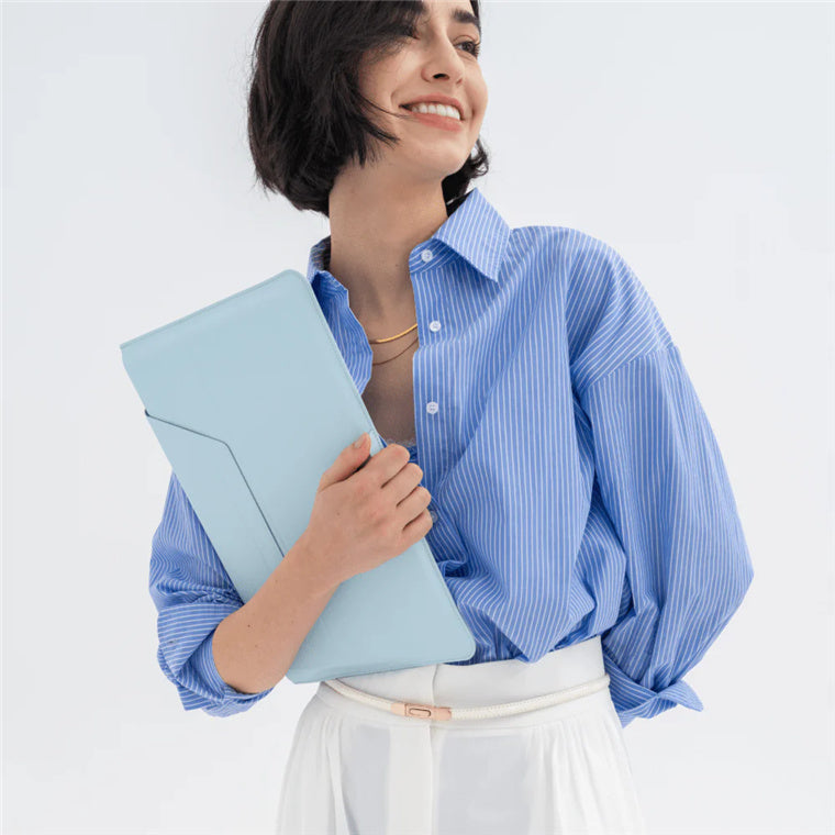 MOFT 2-in-1 Laptop Carry Sleeve with Built-in Adjustable Stand for 13"-14" laptops   - Drift Blue
