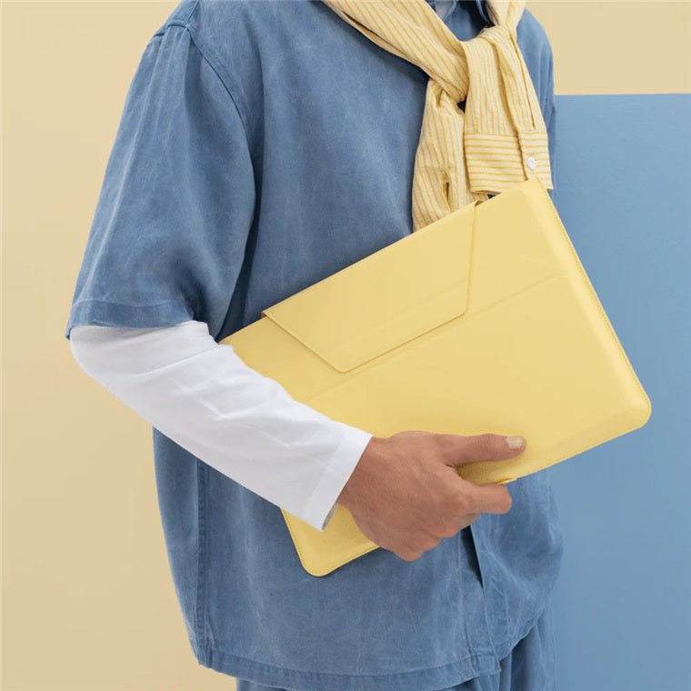 MOFT 2-in-1 Laptop Carry Sleeve with Built-in Adjustable Stand for 13"-14" laptops   - Wonder Yellow