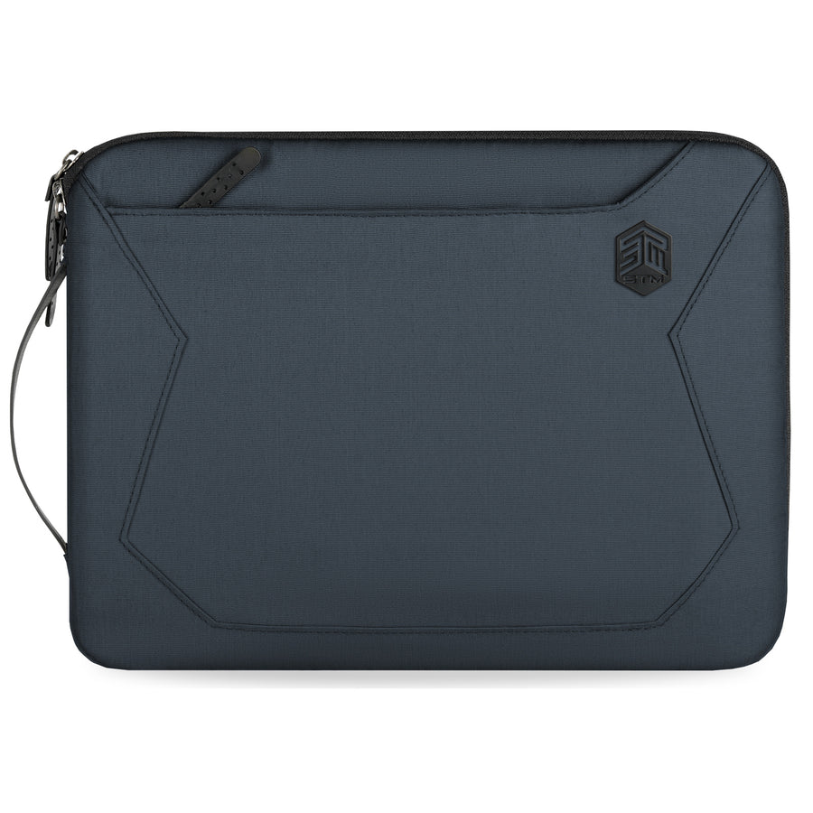 STM Myth Laptophülle mit abnehmbarem Gurt für Apple MacBook Air & Pro & Neo 13"-14" – Mitternachtsblau