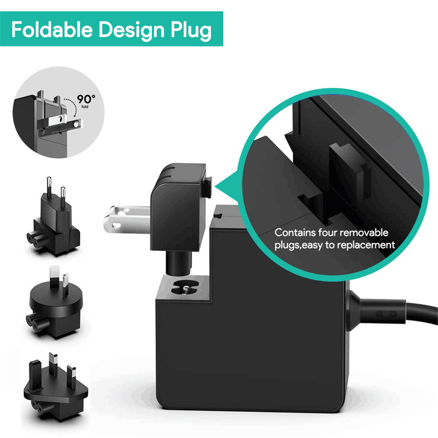 KFD 65W USB-C Laptop Power Adapter/PD Charger - Travel Pack Included US/EU/AU/UK Plug - Compatible with Asus, Acer, Lenovo, HP, Dell, Toshiba