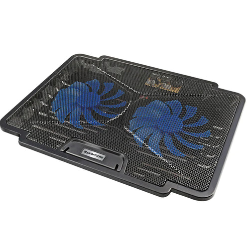 Promate AIRBASE-1-BLK - Laptop Cooling Pad w/ Silent Fan. Adjust height performance 140mm fans. USB.
