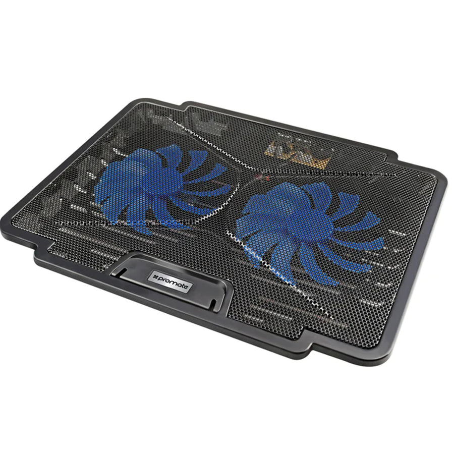 Promate AIRBASE-1-BLK - Laptop Cooling Pad w/ Silent Fan. Adjust height performance 140mm fans. USB.