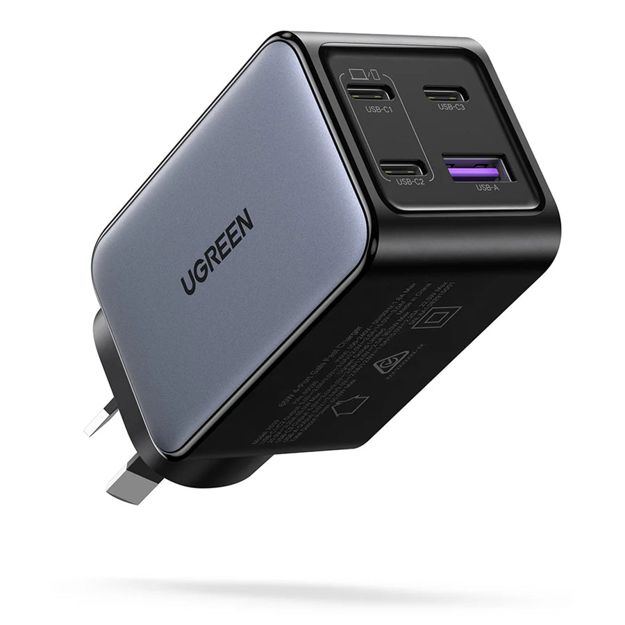 UGREEN Nexode Pro 65W Quad Port GaN Schnellladegerät – 1x USB-A & 3x USB-C – Für Laptops, Samsung Galaxy, iPhone & iPad