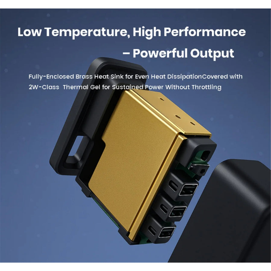 Zlos 100W 4 Port GAN Desktop Power Charger Charging Station With 1.5m Cable - 1x USB-A & 3x USB-C Port