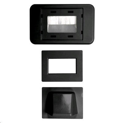 AMDEX WP-BULLNOSE-BLK – Kombinierte Unterputz- & Bullnose-Kabelmanagement-Wandplatte mit Bürste, Schwarz