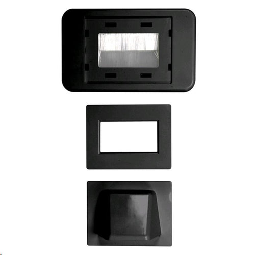 AMDEX WP-BULLNOSE-BLK – Kombinierte Unterputz- & Bullnose-Kabelmanagement-Wandplatte mit Bürste, Schwarz