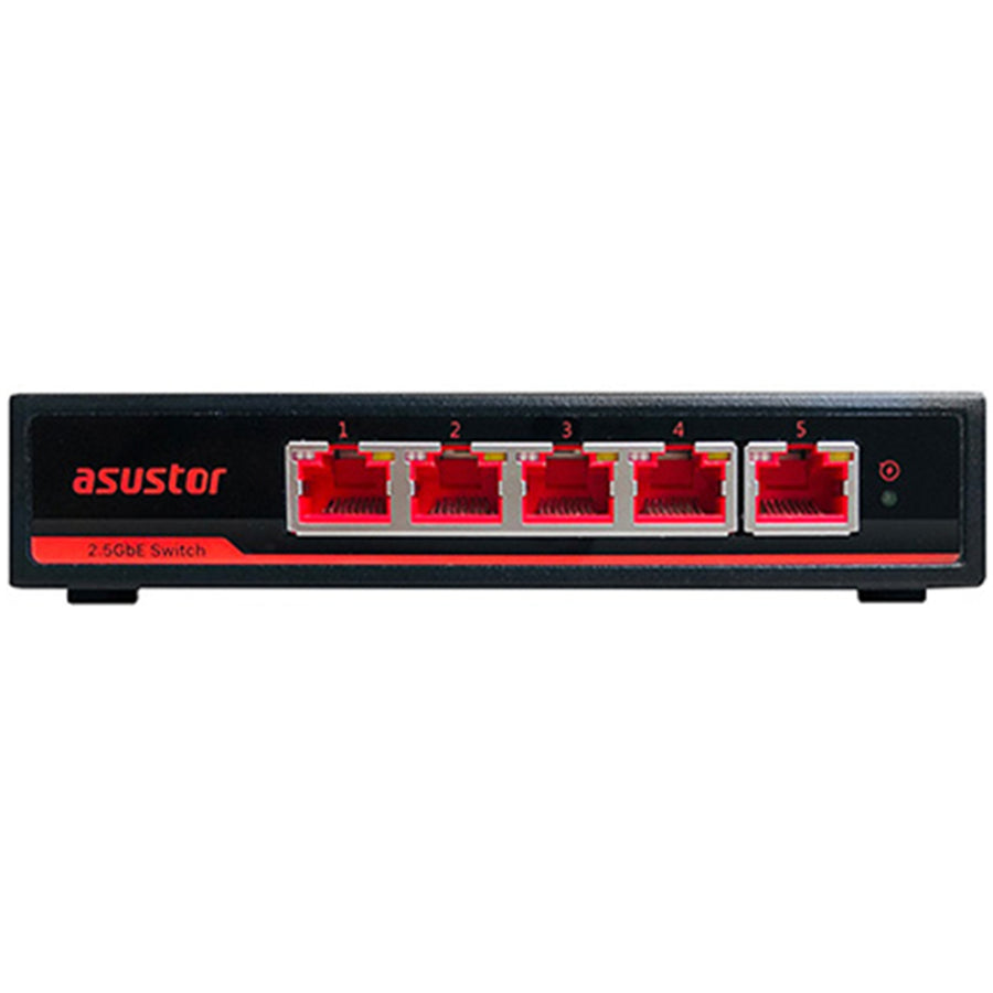Asustor ASW205T 5-Port 2.5GbE Unmanaged Switch Supports five 2.5 Gbps Ethernet ports for high-speed data transfers