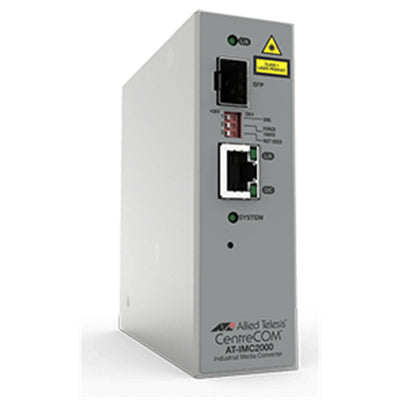 Allied Telesis IMC2000T/SP Transceiver / Media Converter - 1 x Network (RJ-45) - Gigabit Ethernet - 10/100/1000Base-T - 1000Base-X - 1 x Expansion Slots - SFP (mini-GBIC) - 1 x SFP Slots - Standalone
