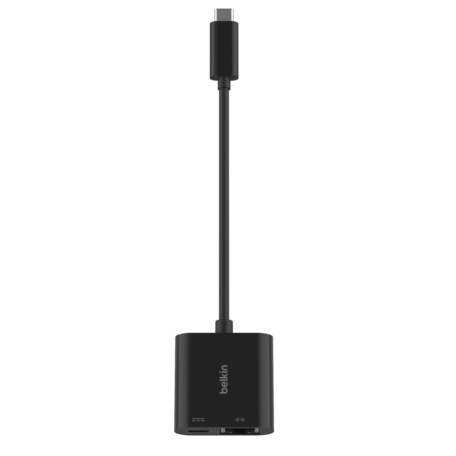 Belkin USB-C to Ethernet + Charge Adapter - 100W Adapter (100W Passthrough Power for Connected Devices, 1000 Mbps Ethernet Speeds) Ethernet Adapter