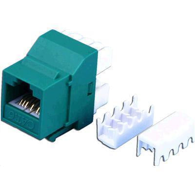 DYNAMIX FP-C6-GREEN - Cat6 Green Keystone RJ45 Jack for 110 Face Plate T568A/T568B Wiring 180 Slimline Jack