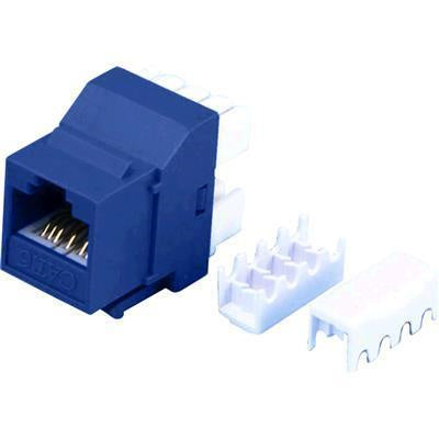 Dynamix FP-C6-BLUE Cat6 BLAU Keystone RJ45 Buchse für 110er Keystone-Platte - T568A/ T568B Verdrahtung - 180 Slimline Buchse