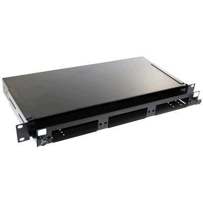 DYNAMIX FPP3PB - 19'' 1U Fibre Patch Panel 3 Slot V5 Metal Sliding Drawer Black Supplied w/ 2x 24 Port