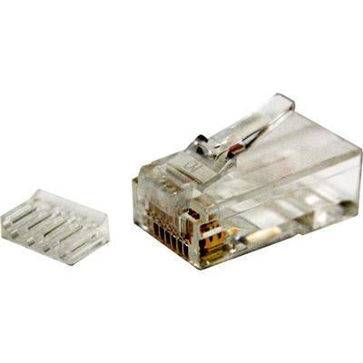 DYNAMIX RJ-45-C6SR2-20 - Cat6 RJ45 Plug 20pc Bag 8P8C 2 Piece Modular Plug 50 Micron for Stranded/Solid Cable
