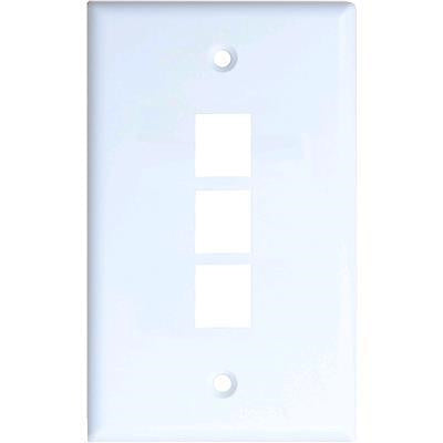 Dynamix FP-110 TRIPLE Triple Port Face Plate for  110/Keystone Jacks.