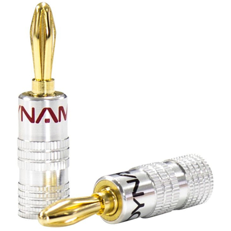 DYNAMIX CA-BPLUGV2-50 - Banana Plugs Gold Plated w/ Alloy Jacket Max 14AWG Cable Colour Coded Red/Black 50 Pair