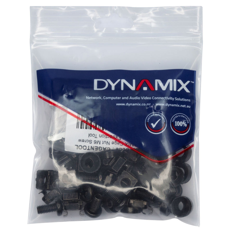 DYNAMIX CAGE30BTOOL - 30pc Pack 3 Piece Cage Nut Black M6 15mm Includes Installation Tool