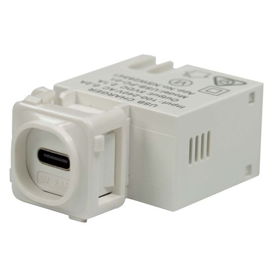 DYNAMIX AV-USB-PC-01 - USB-C 2.1A Keystone Charging Mechanism Input: 100-240V 50Hz Output: 5VDC 2.1A