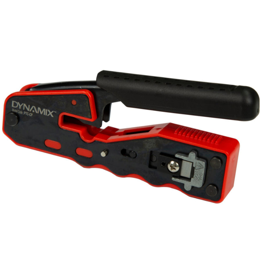 Dynamix RJ-45PT-KIT Cat6 UTP Plug Termination   Kit, Includes: 100x Cat6 UTP Push ThroughPlugs(RJ-45PTC6-100), PTC-CP Push Through Crimper, RJ45 Cable Tester, Data Cable Stripper, Flush Cutter, & Black Pouch