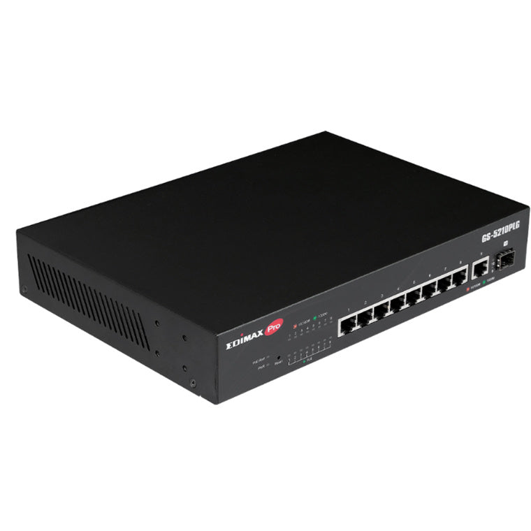 EDIMAX GS-5210PLG - 10 Port Gigabit PoE+ Web Smart Switch 1 SFP Ports
