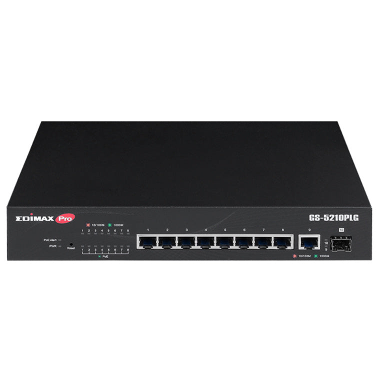 EDIMAX GS-5210PLG - 10 Port Gigabit PoE+ Web Smart Switch 1 SFP Ports