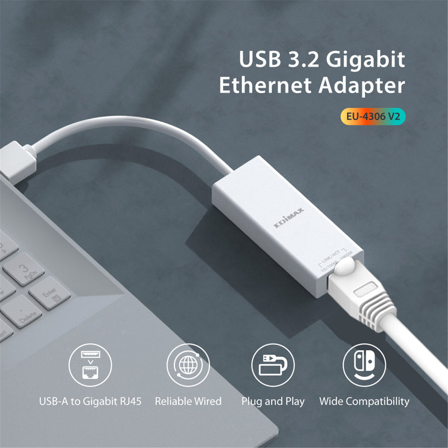 EDIMAX EU-4306V2 - USB 3.2 to Gigabit Ethernet Adapter