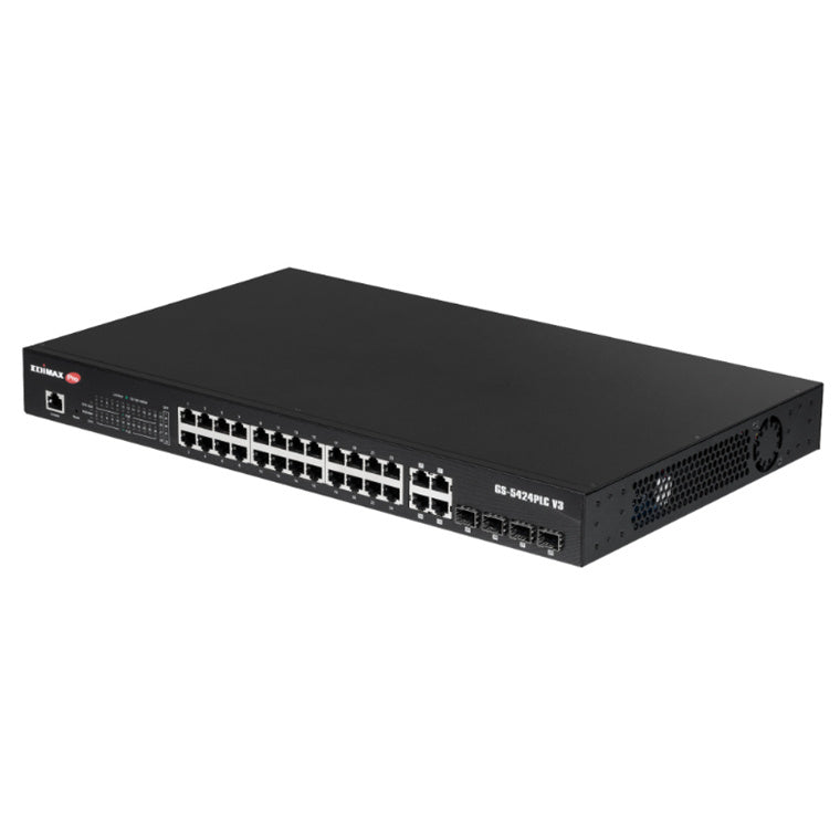 EDIMAX GS-5424PLCV3 - 28 Port Surveillance Long Range Gigabit PoE+ Web Smart Switch
