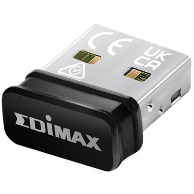 Edimax AC600 Wi-Fi 5 Dual-Band Nano-USB-Adapter. Wireless 802.11b/g/n. - Datenübertragungsrate bis zu 33 Mbit/s (5GHz) und - 200 Mbit/s* (2,4GHz), WPA3-SAE (Personal), WPA2, WPA, WEP, 802.1x Verschlüsselung.