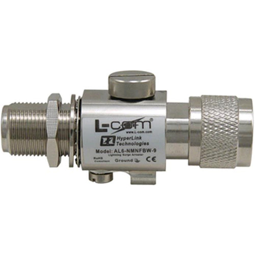 L-COM N-Male to N-Female Bulkhead 0-6GHz 90V Lightning Protector