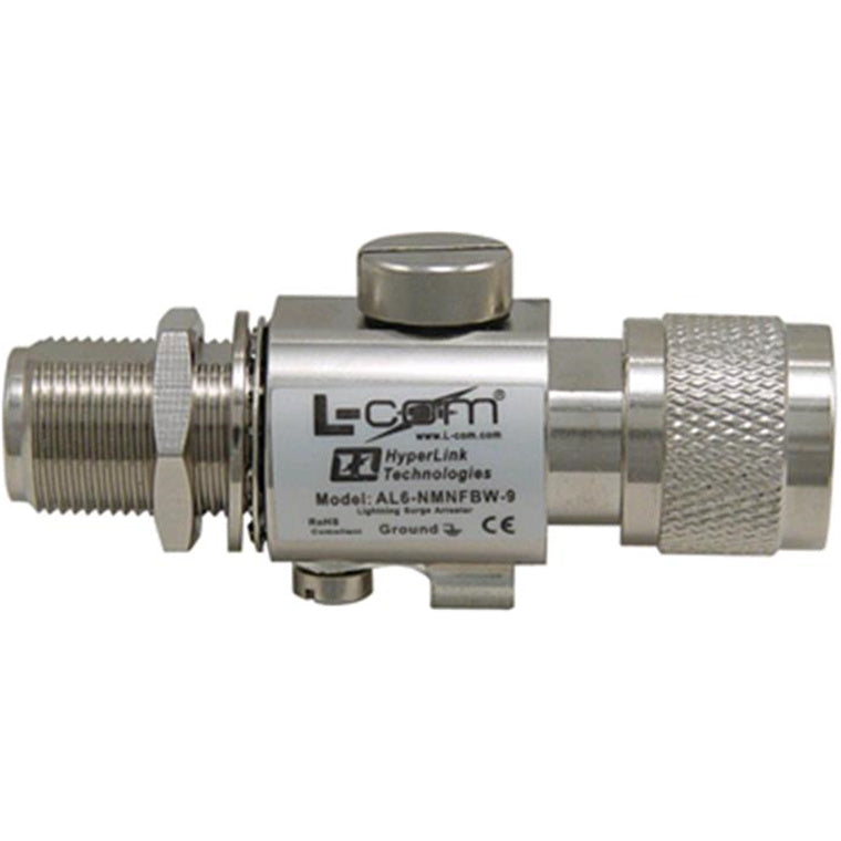 L-COM N-Male to N-Female Bulkhead 0-6GHz 90V Lightning Protector