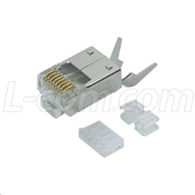 L-com TDS8PC6 - Cat6 RJ45 Shielded Plug with Strain Relief