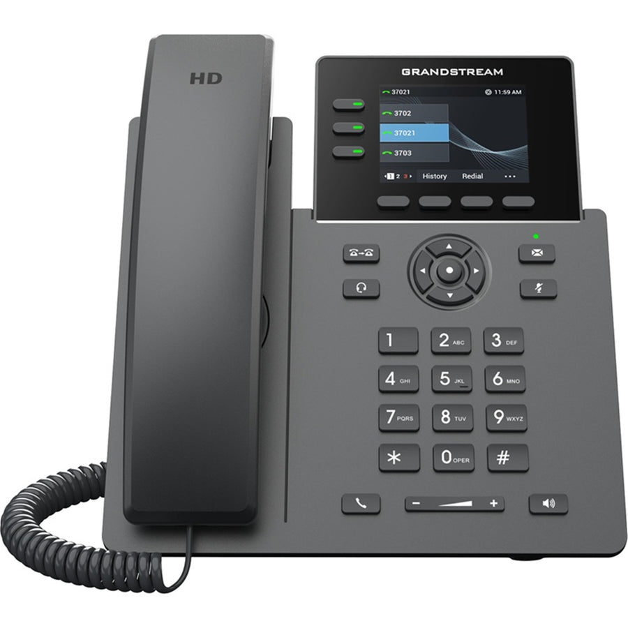 Grandstream GRP2611G 3 Lines, 4 SIP Accounts, 2.8 in Colour Screen with GigE and PoE Support