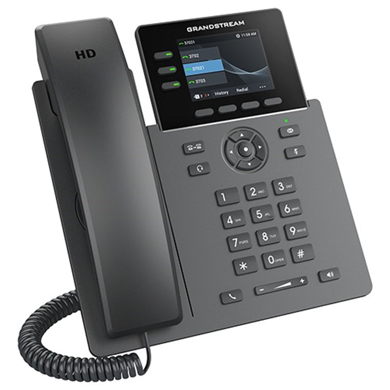 Grandstream GRP2611G 3 Lines, 4 SIP Accounts, 2.8 in Colour Screen with GigE and PoE Support