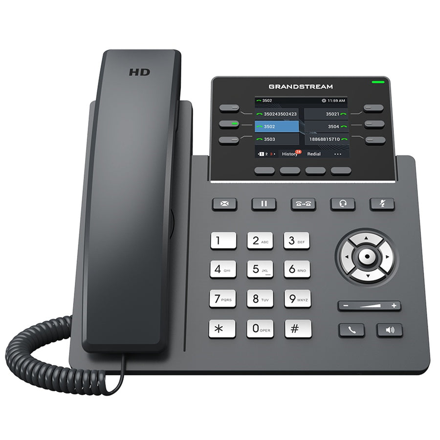 Grandstream GRP2613W 6 Lines, 6 SIP Accounts, 2.8 in Colour Screen, PoE + GigE and Wi-Fi Connectivity
