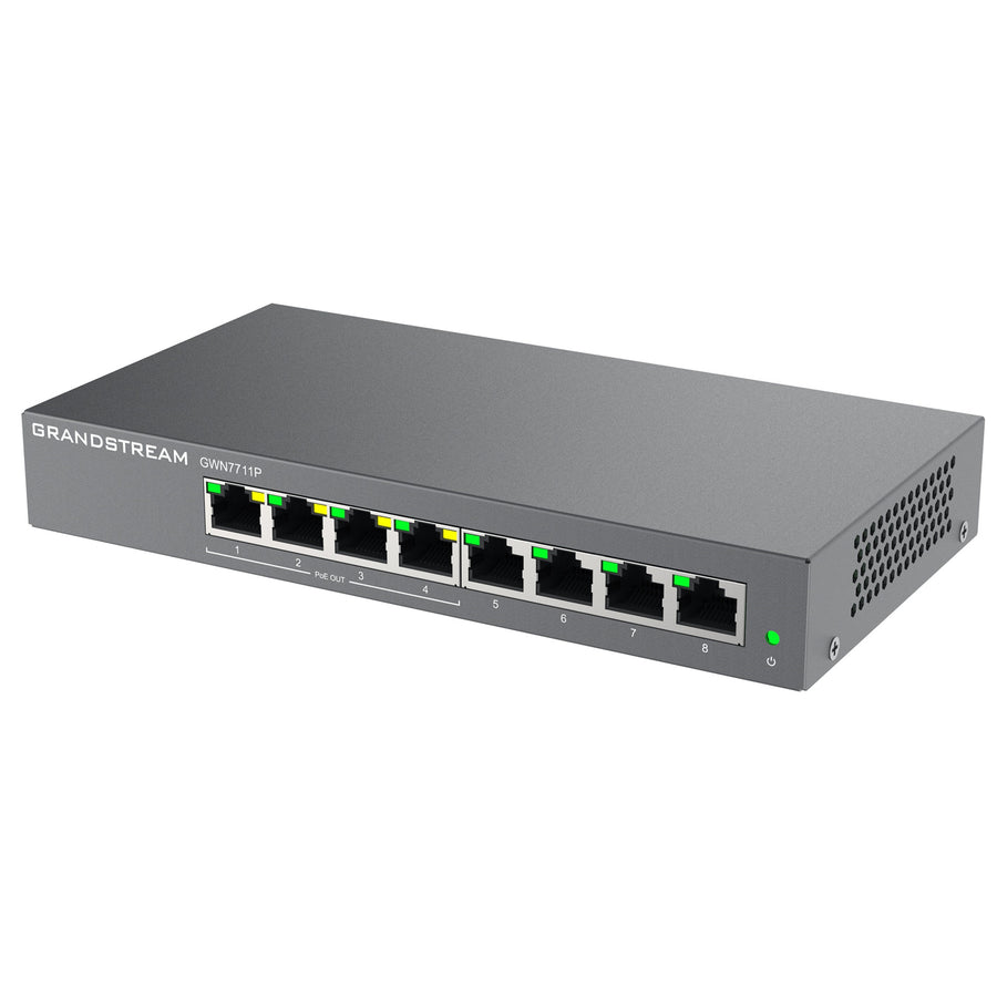 Grandstream GWN7711P 8-Port Gigabit L2 Managed PoE Switch (60W) 1GbE x8