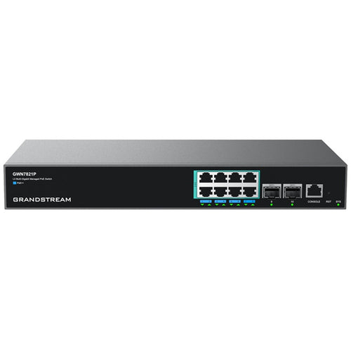GWN7821P - Grandstream GWN7821P Enterprise Layer 3 Managed Multi-Gigabit PoE Network Switch, 8 x 2.5 GigE PoE++, 2 x 10G SFP+