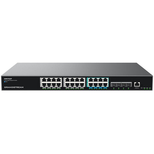 GWN7822P - Grandstream GWN7822P Enterprise Layer 3 Managed Multi-Gigabit PoE Network Switch, 8 x 2.5 GigE PoE++, 4 x 10G SFP+, 16 x GigE PoE