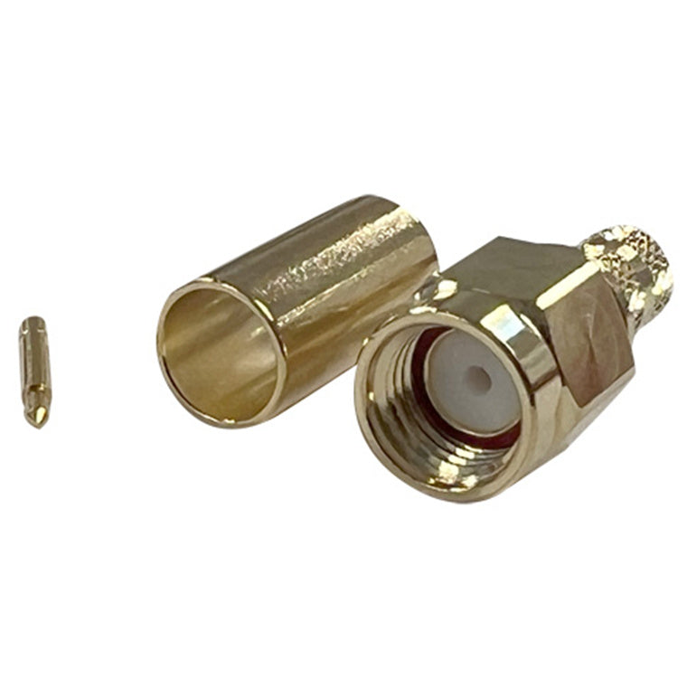 C-SMA1C-195 - SMA Male Crimp Connector and Pin for LMR195/RG58, Crimped Centre Pin