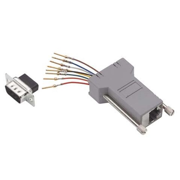 RS9EMI8M - L-com Shielded Modular Adapter DB9 Male RJ45 (8x8) Jack