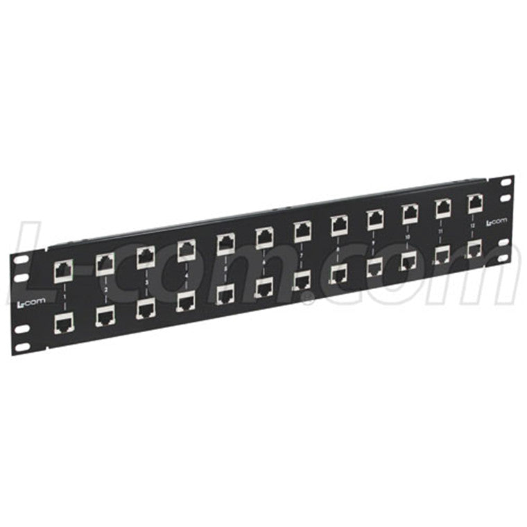 RMSP-CAT6-12 - L-com 19inch Rack Mount 12 port Cat6 Lightning Protection