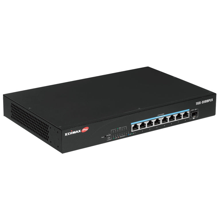 EDIMAX TGS-3109PLX - 8 Port 2.5GbE PoE++ Web Smart Switch w/ 1x 10GbE SFP+ Port