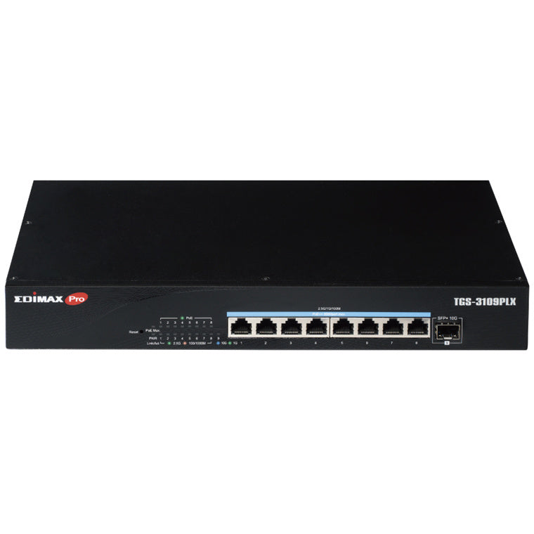 EDIMAX TGS-3109PLX - 8 Port 2.5GbE PoE++ Web Smart Switch w/ 1x 10GbE SFP+ Port