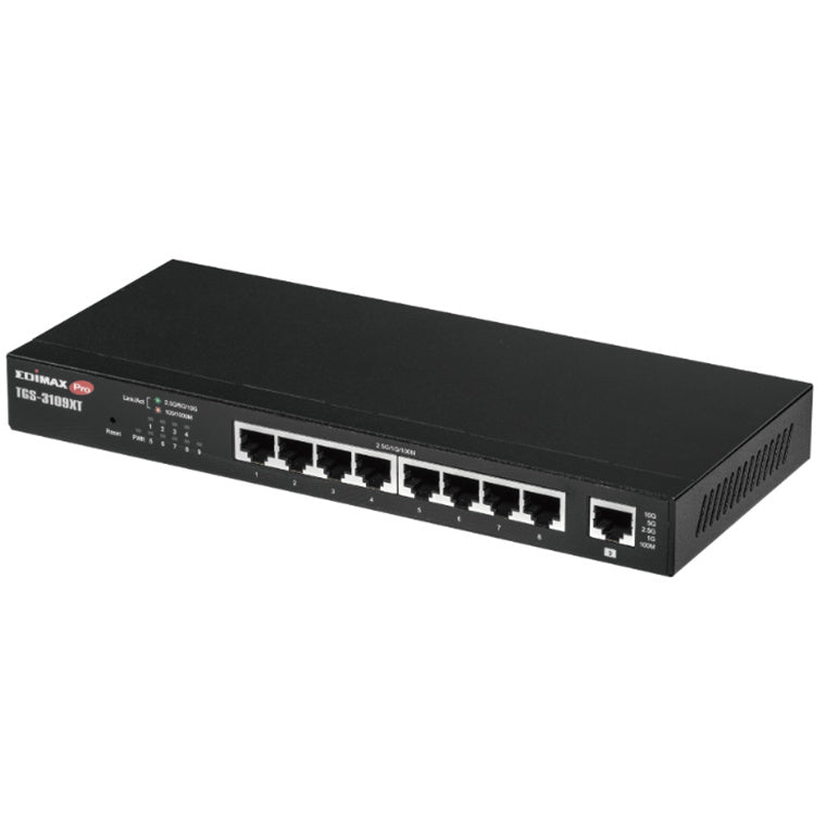 EDIMAX TGS-3109XT - 8 Port 2.5GbE Web Smart Switch w/ 1x 10GbE Multi Gigabit 5-Speed RJ45 Port