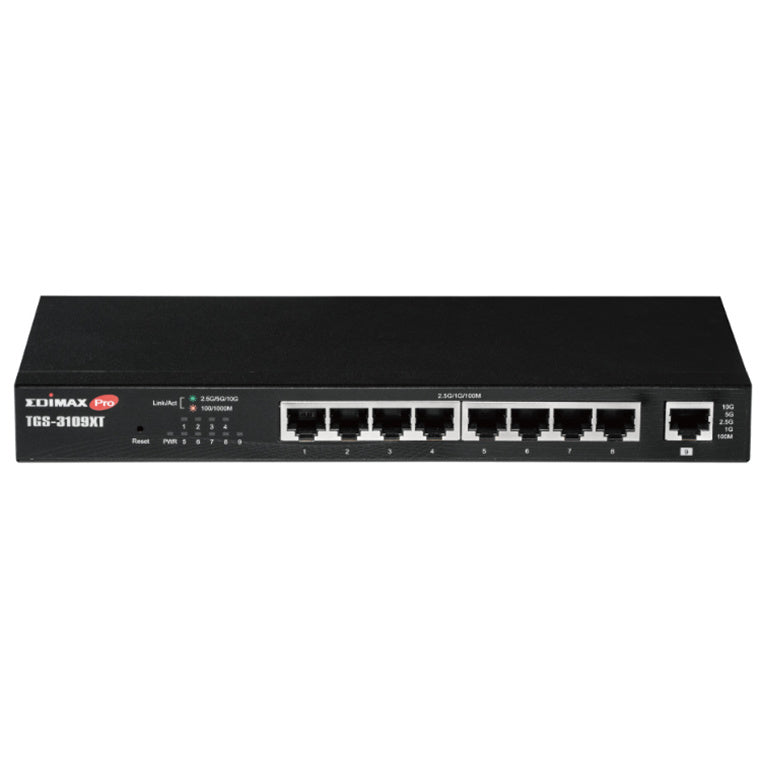 EDIMAX TGS-3109XT - 8 Port 2.5GbE Web Smart Switch w/ 1x 10GbE Multi Gigabit 5-Speed RJ45 Port