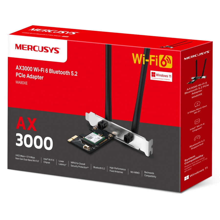 MA80XE - TP-Link Mercusys Wireless PCIe Adapter AX3000 + Bluetooth5.2