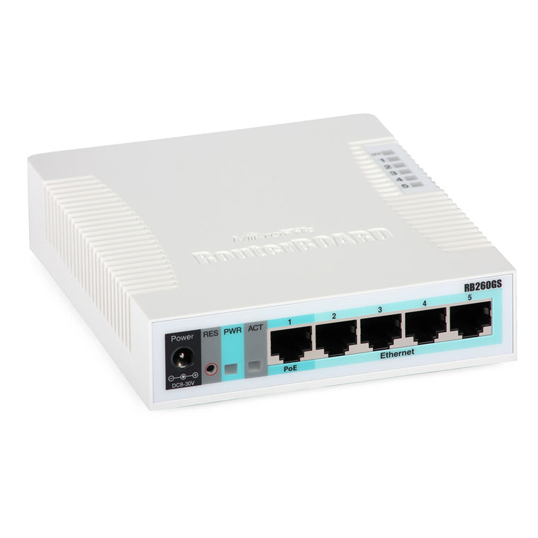 RB260GS - MikroTik RB260GS 5 Port Gigabit Managed Switch + SFP Fibr...