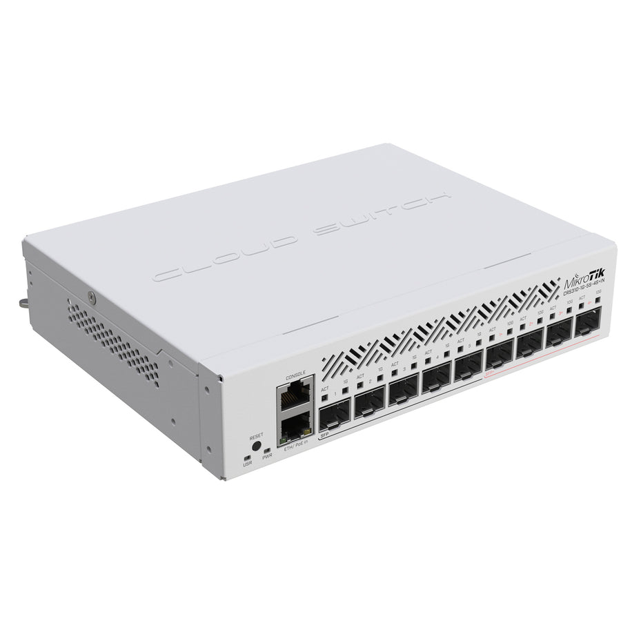 CRS310-1G-5S-4S+IN - MikroTik CRS310-1G-5S-4S+IN Multi-Gigabit SOHO Router Switch with 5 x 1G SFP ports, 4 x 10G SFP+ ports and 1 x Gigabit Ethernet
