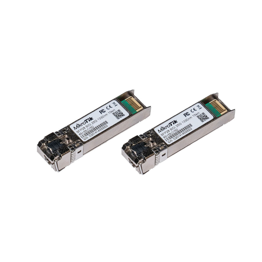 XS+2733LC15D - MikroTik XS+2733LC15D Pair of bidirectional SFP/SFP+/SFP28 25G 15km 1270nm + 1330nm Fibre Modules
