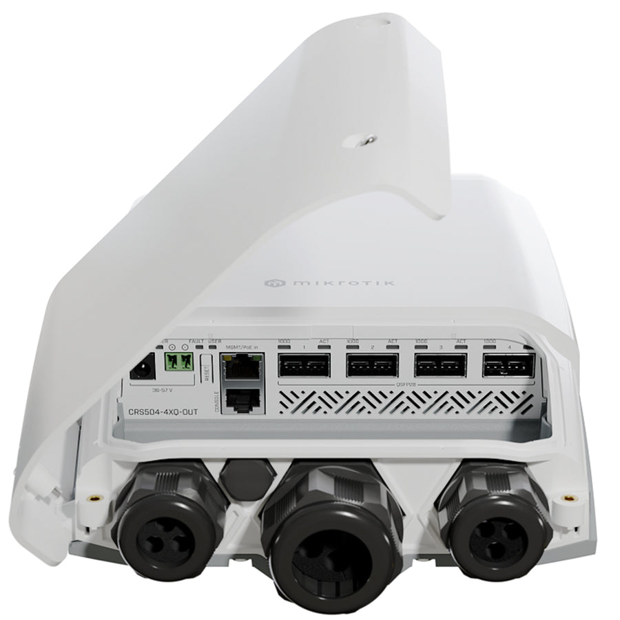 CRS504-4XQ-OUT - MikroTik CRS504-4XQ-OUT 4 Port 100 Gbps QSFP28 Outdoor Fibre Switch